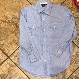 GAP Kids Blue Striped Button Down Shirt
